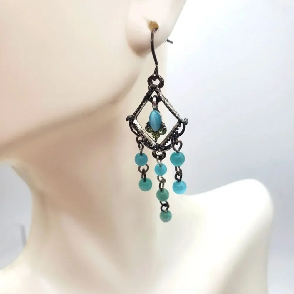 Radiant cuban dangle‎ earrings